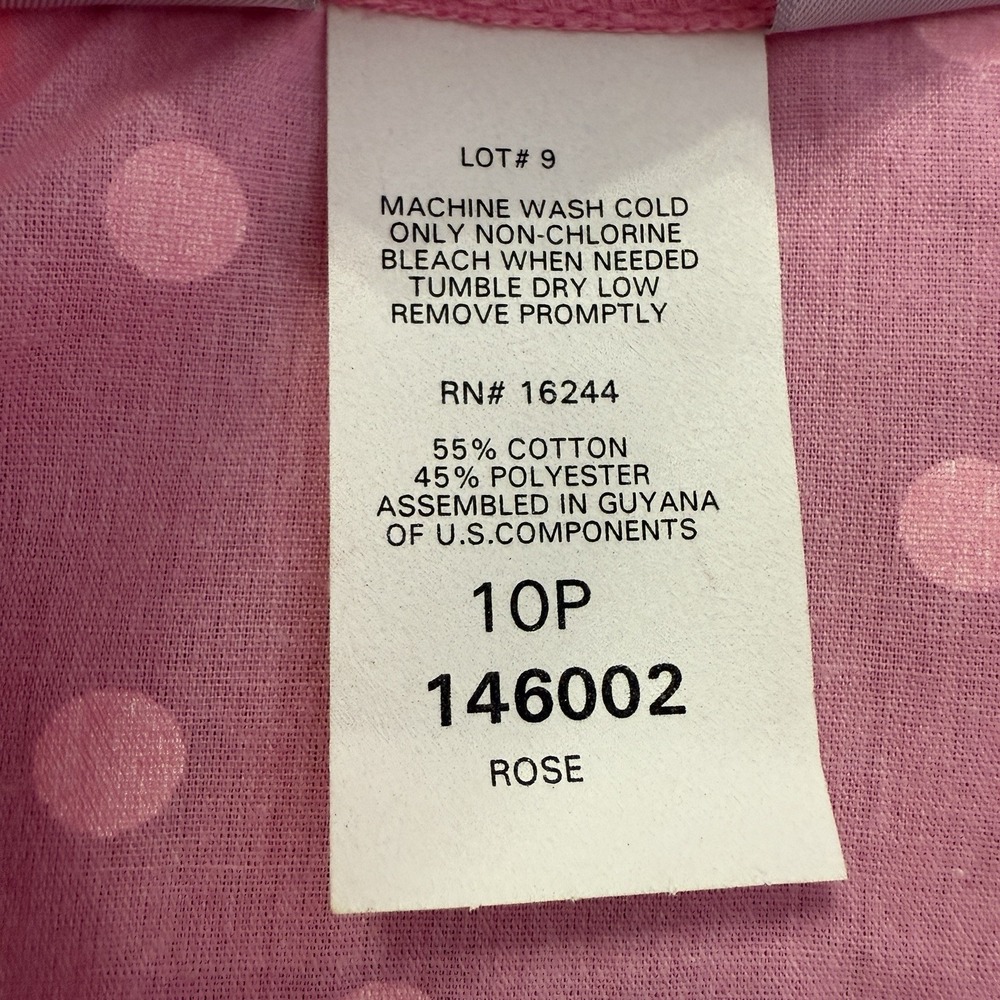 Blair Dress Shirt Women Sz 10P Pink Polka Dot  3/4 Sleeve Button Up Top New Tags - Picture 5 of 7